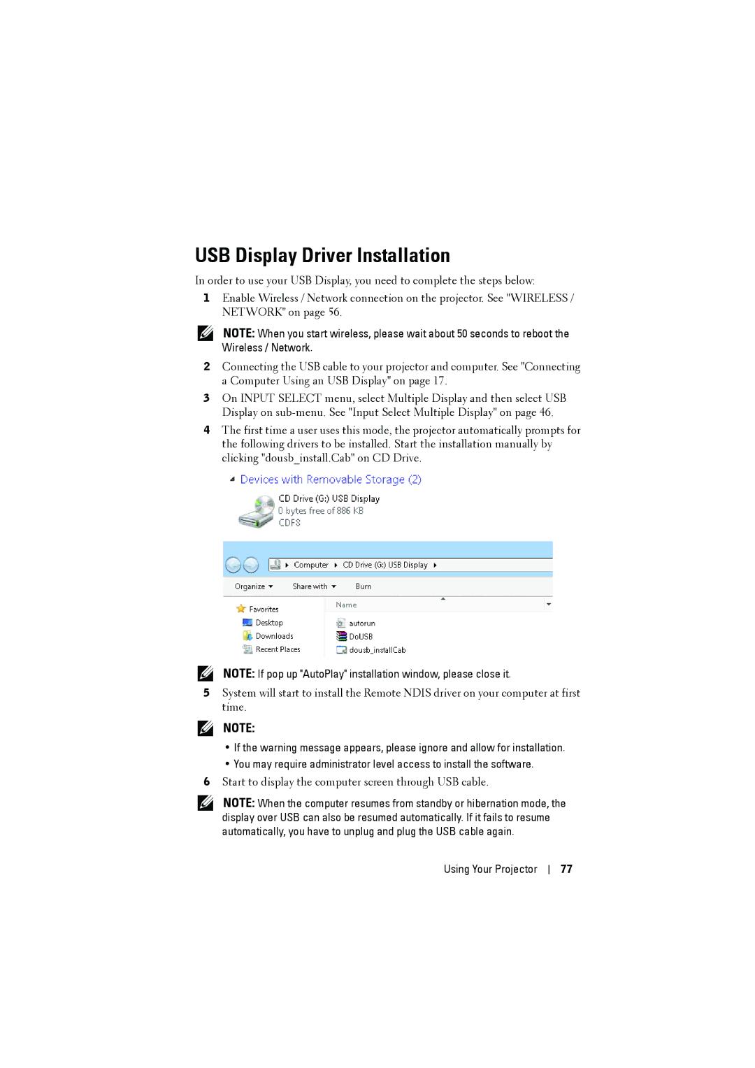 Dell S300wi manual USB Display Driver Installation 