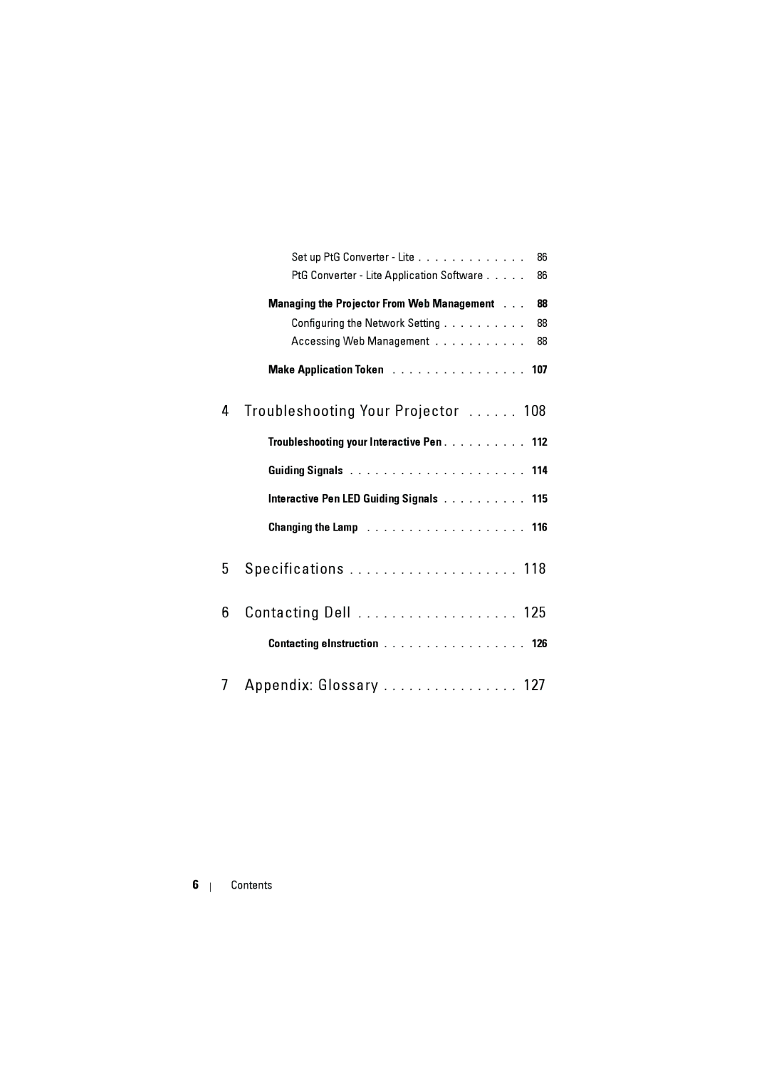 Dell S500WI manual 108, Configuring the Network Setting Accessing Web Management 