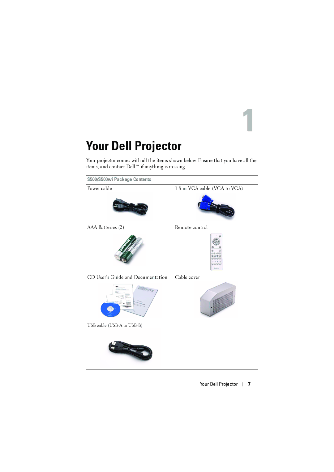 Dell S500WI manual Your Dell Projector 