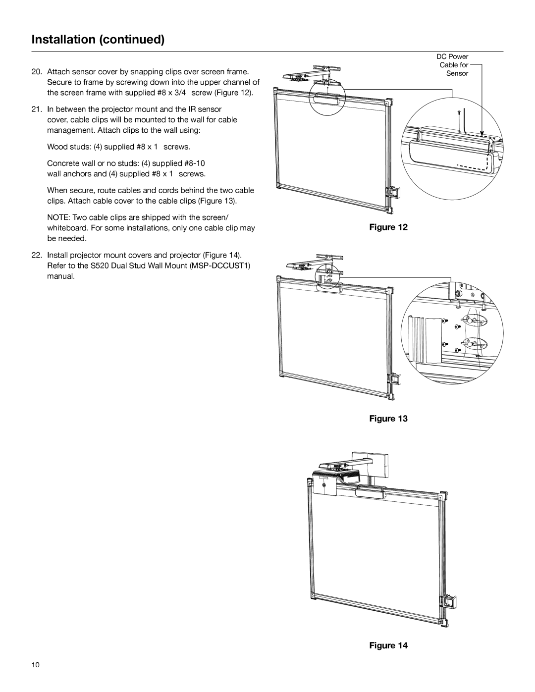 Dell S520 manual Attach sensor cover by snapping clips over screen frame 