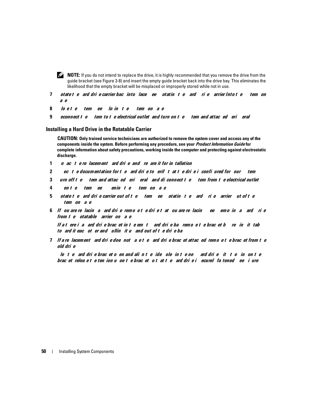 Dell SC1430 owner manual Installing a Hard Drive in the Rotatable Carrier 