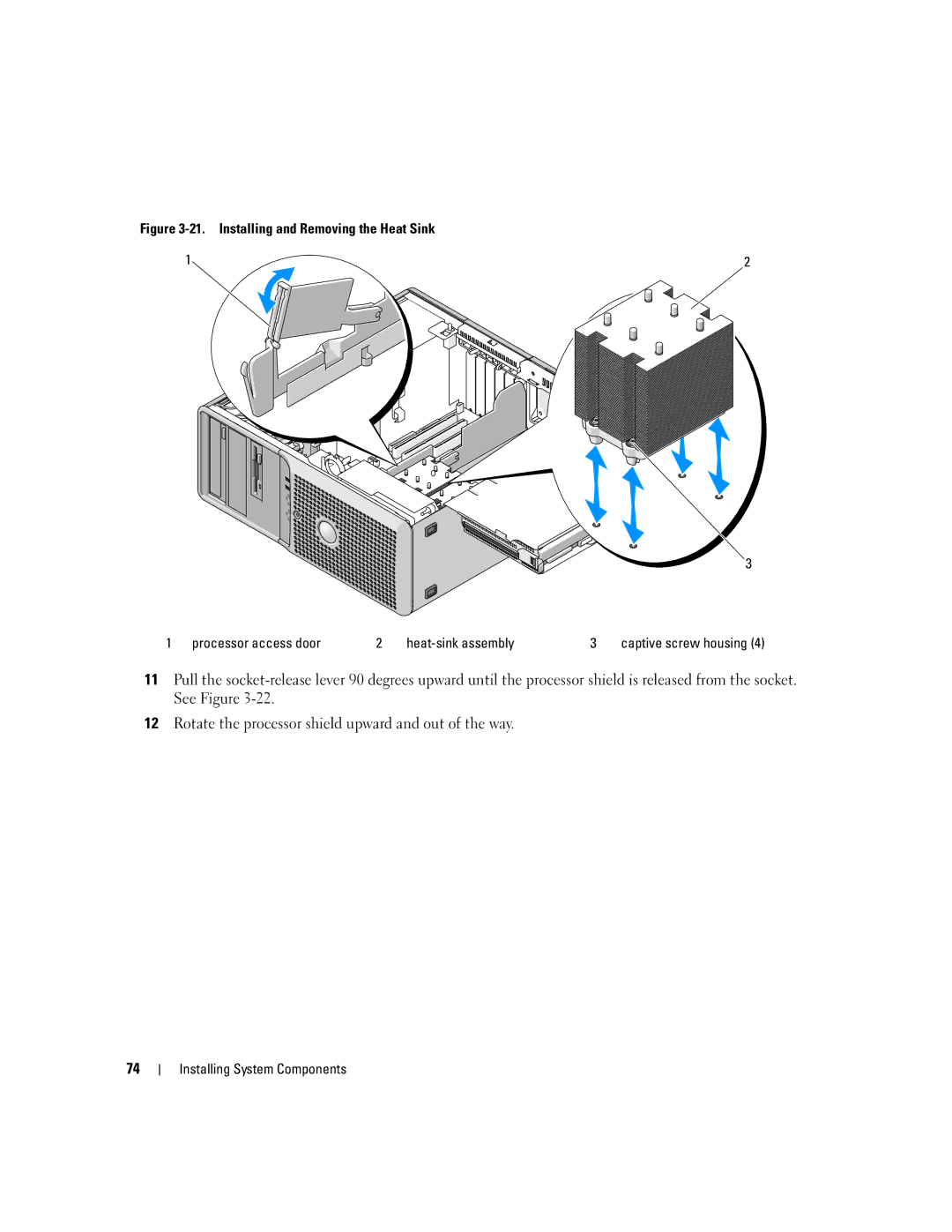 Dell SC1430 owner manual Captive screw housing 