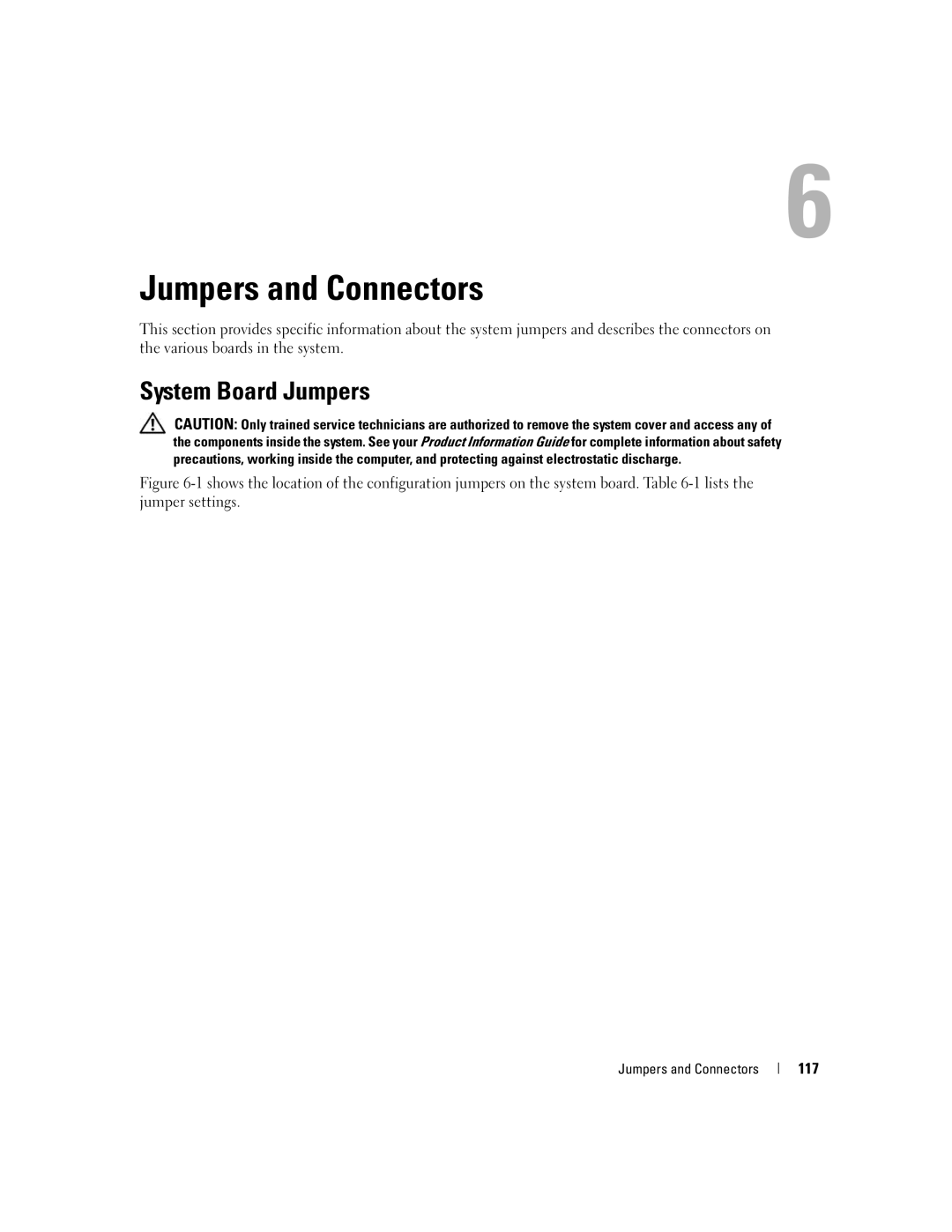 Dell SC1430 owner manual System Board Jumpers, 117, Jumpers and Connectors 