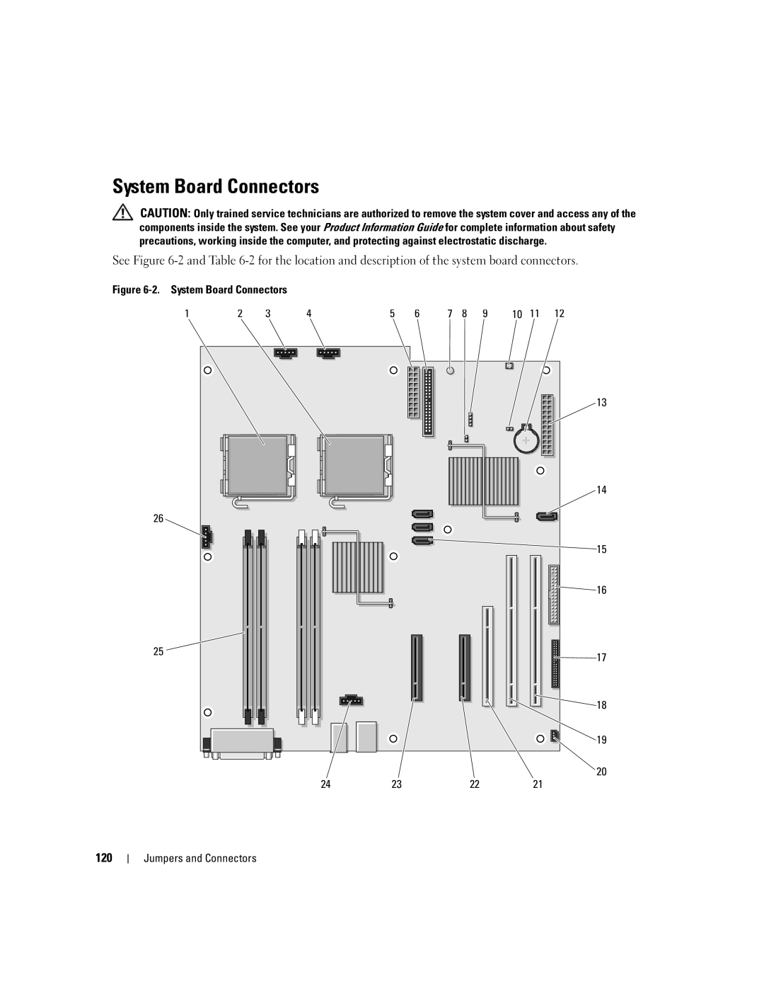 Dell SC1430 owner manual System Board Connectors, 120 