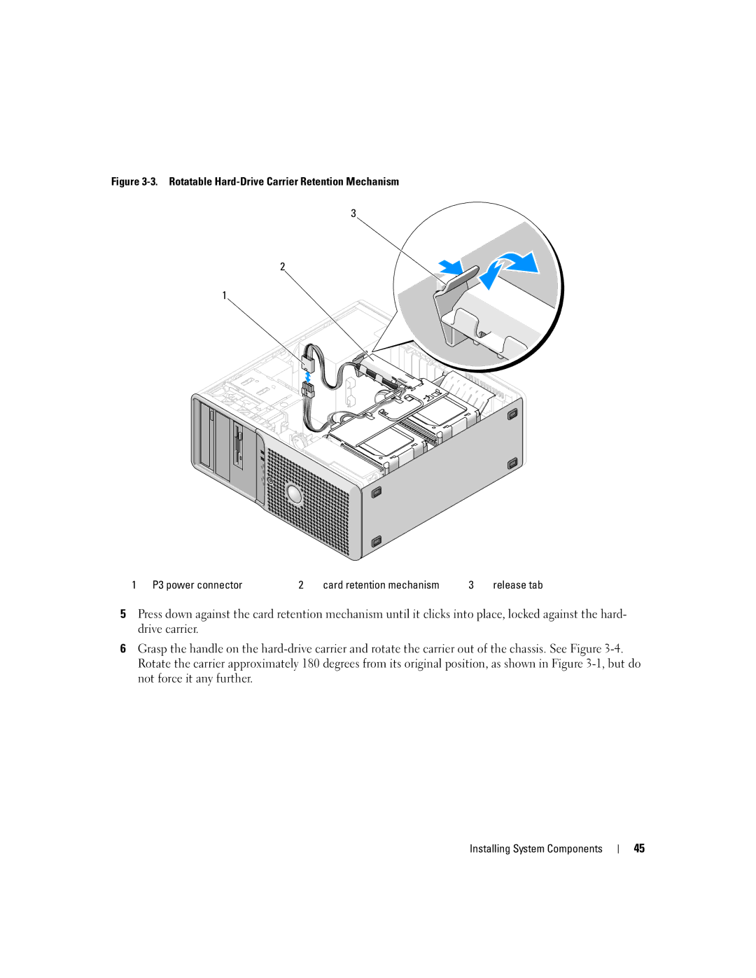 Dell SC1430 owner manual Card retention mechanism Release tab 