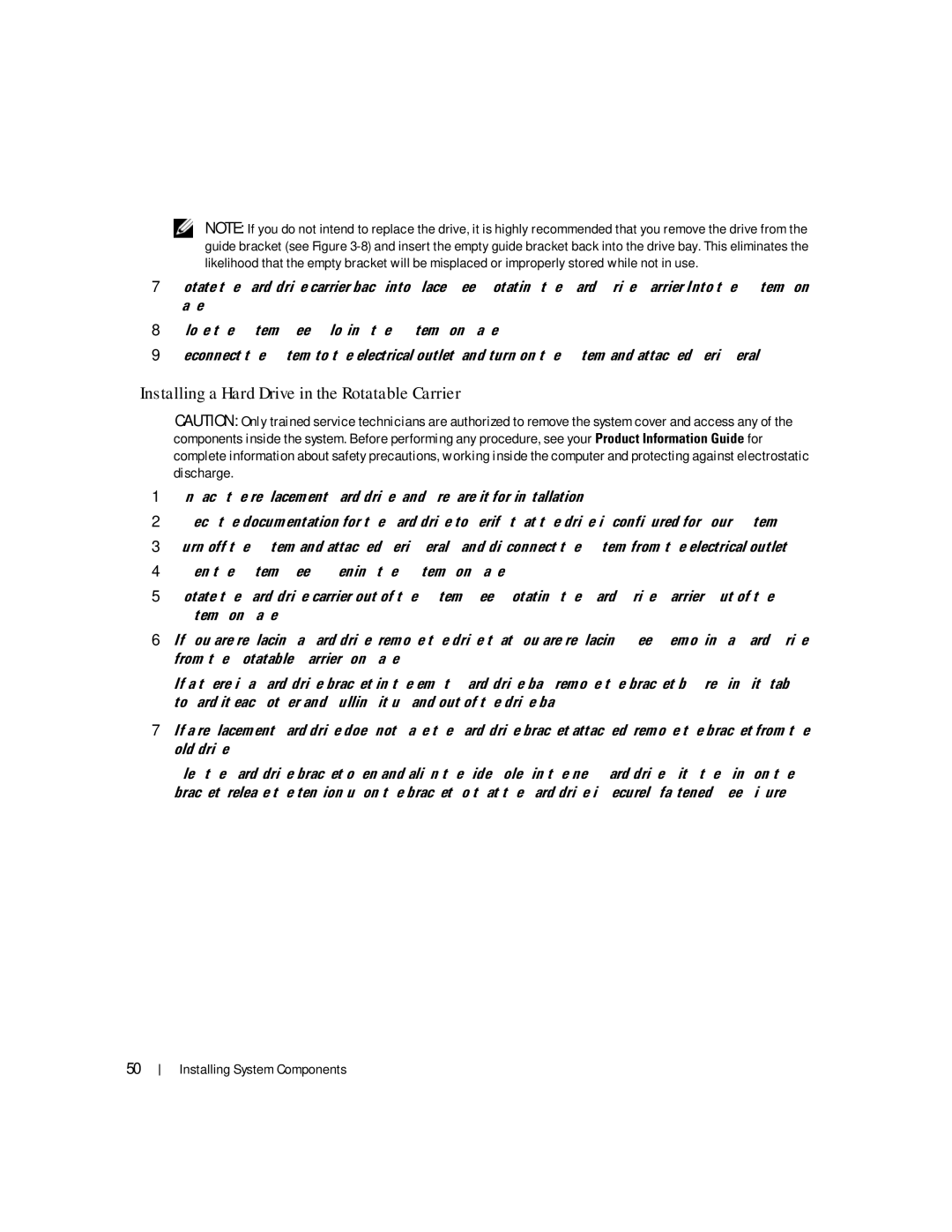 Dell SC1430 owner manual Installing a Hard Drive in the Rotatable Carrier 