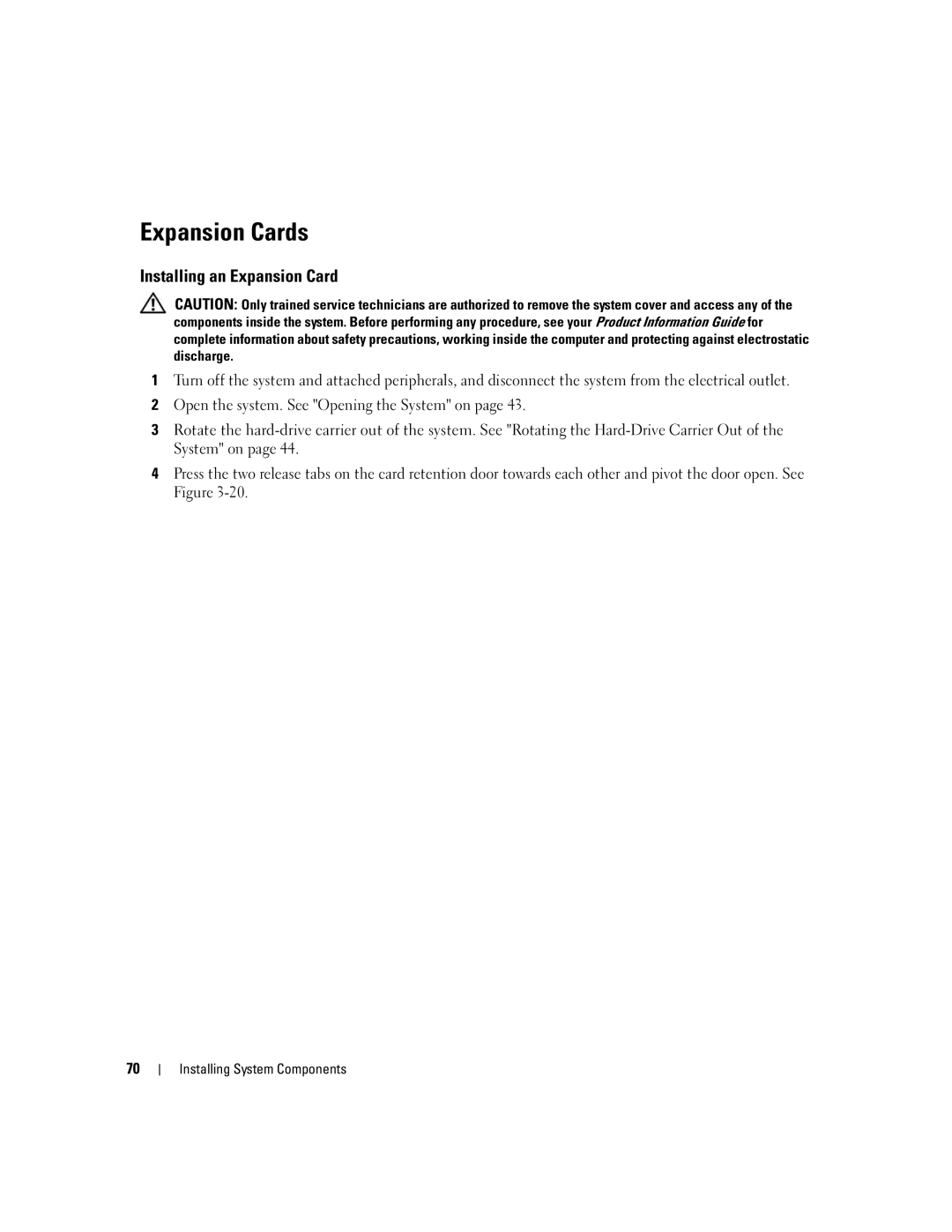 Dell SC1430 owner manual Expansion Cards, Installing an Expansion Card 