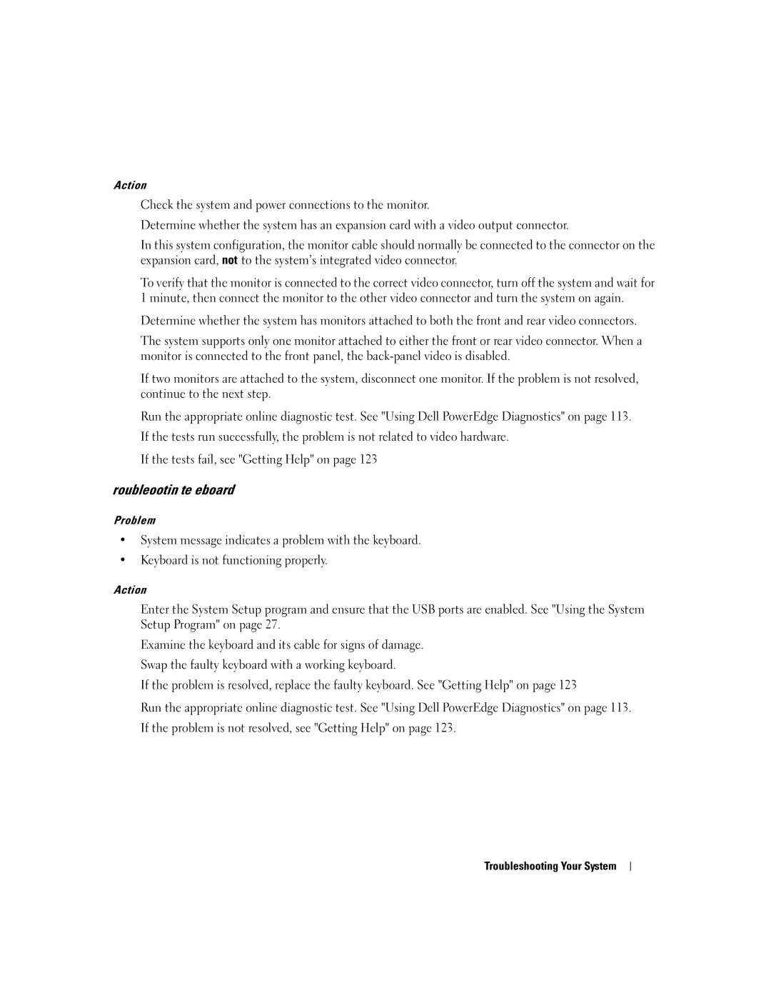 Dell SC1430 owner manual Troubleshooting the Keyboard 