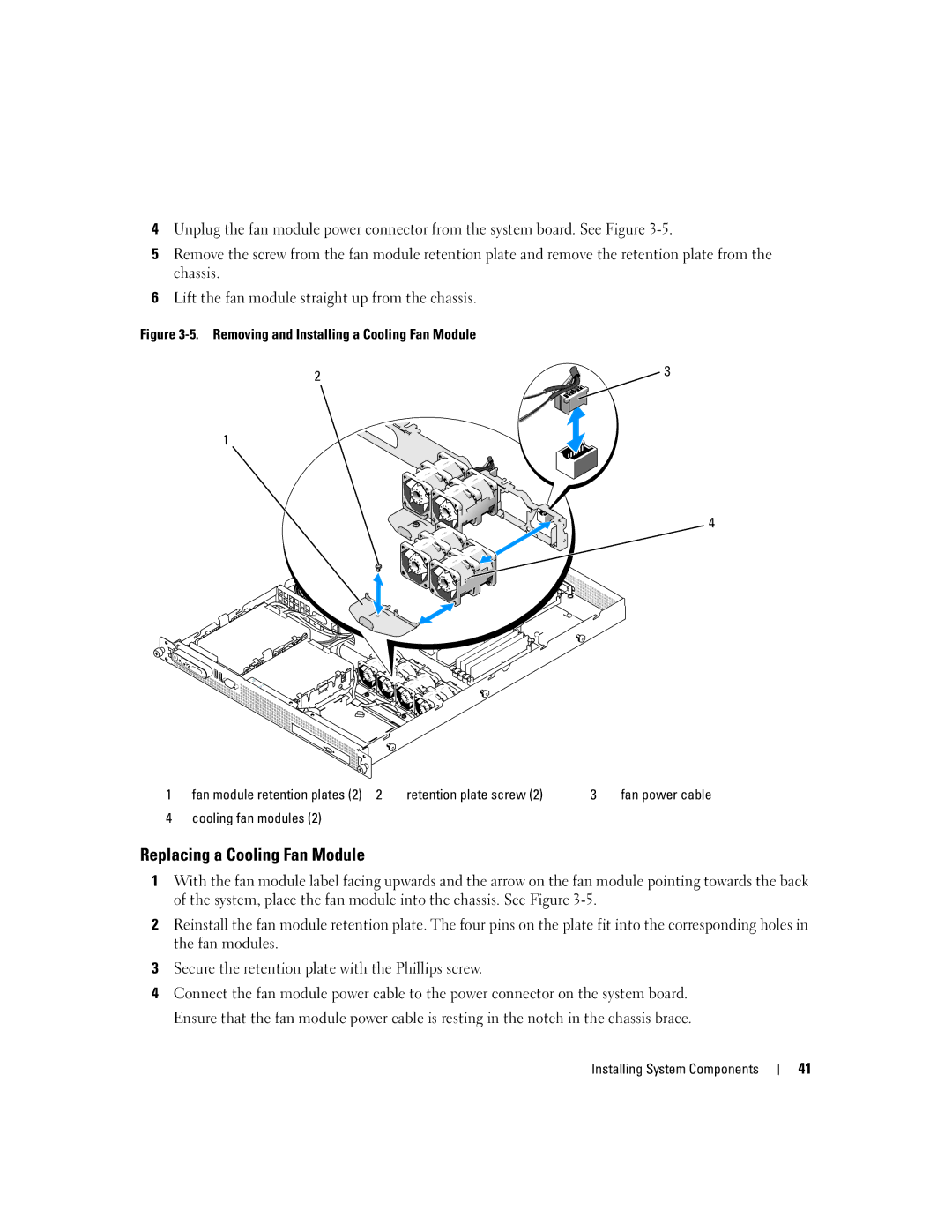 Dell SC1435 owner manual Replacing a Cooling Fan Module, Cooling fan modules 
