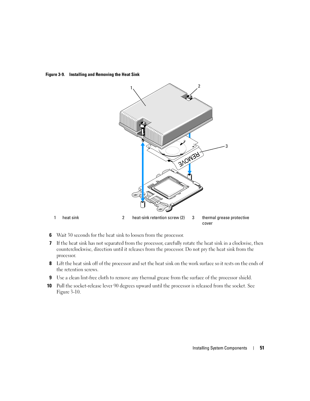 Dell SC1435 owner manual Installing and Removing the Heat Sink Heat sink, Cover 