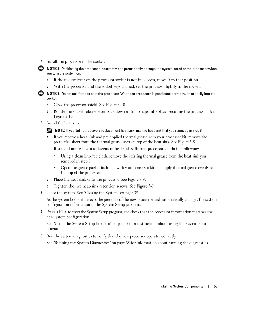 Dell SC1435 owner manual Installing System Components 