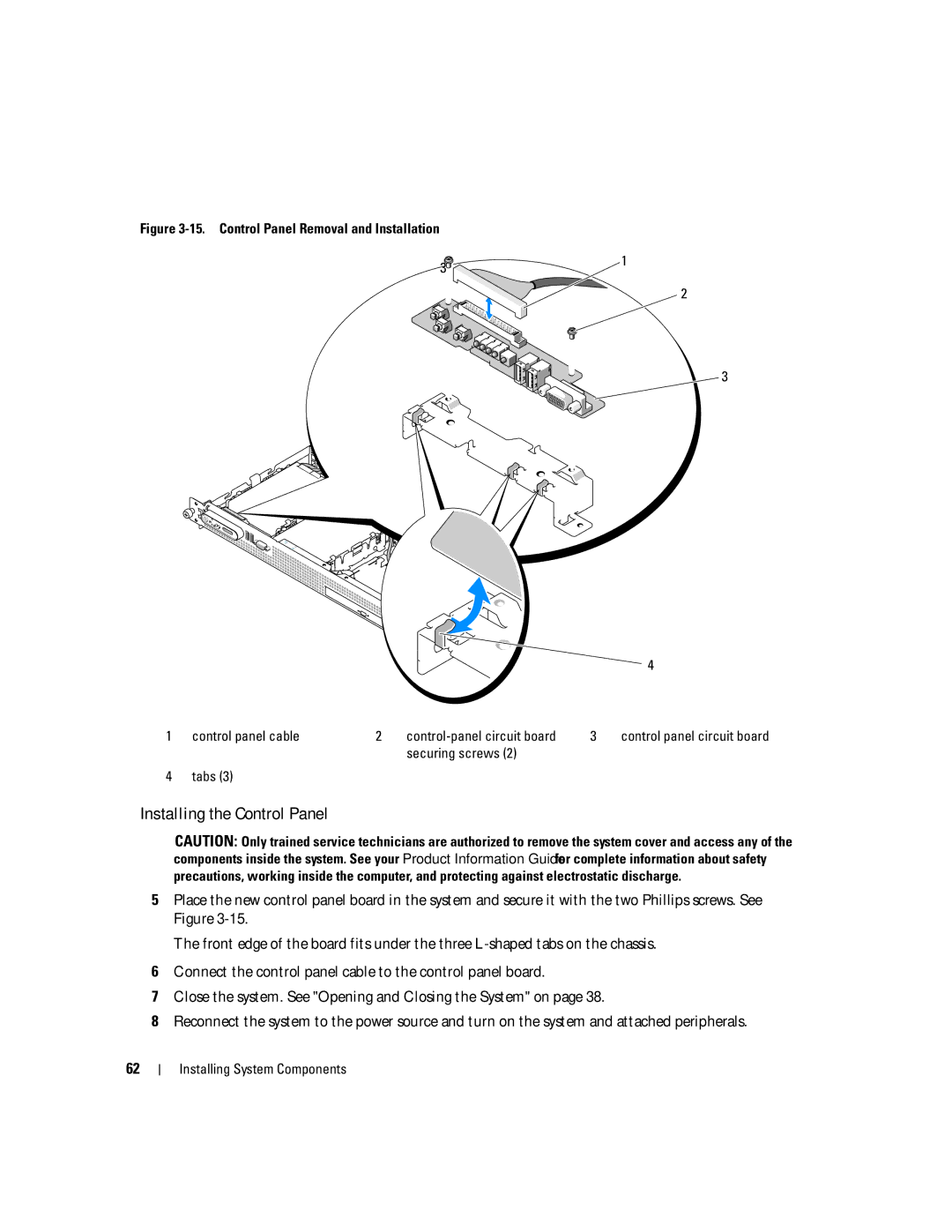 Dell SC1435 owner manual Installing the Control Panel 