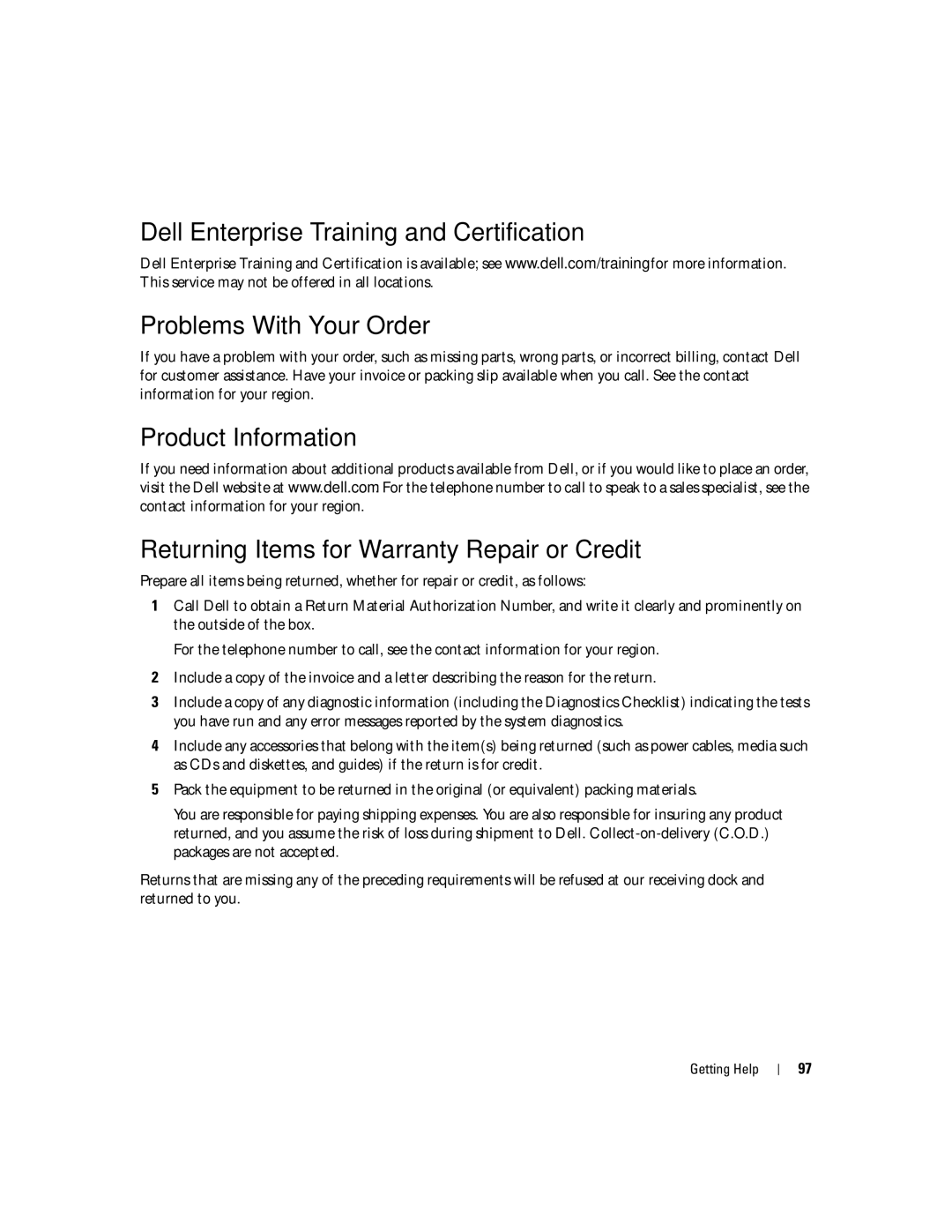 Dell SC1435 owner manual Getting Help 