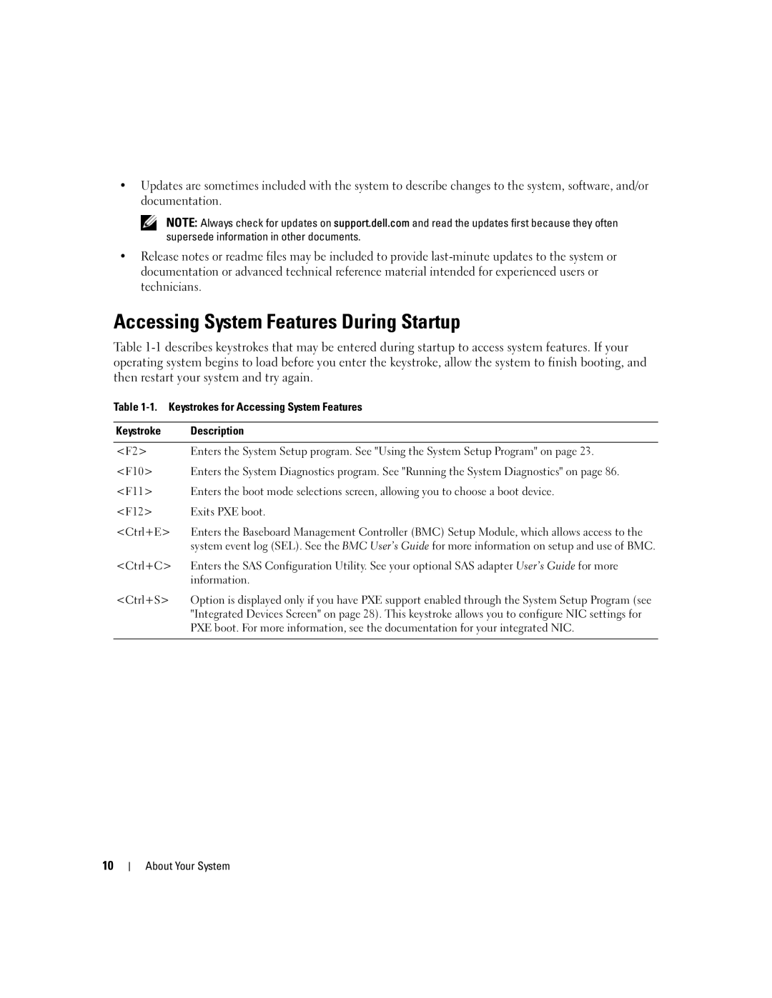 Dell SC1435 owner manual Accessing System Features During Startup 