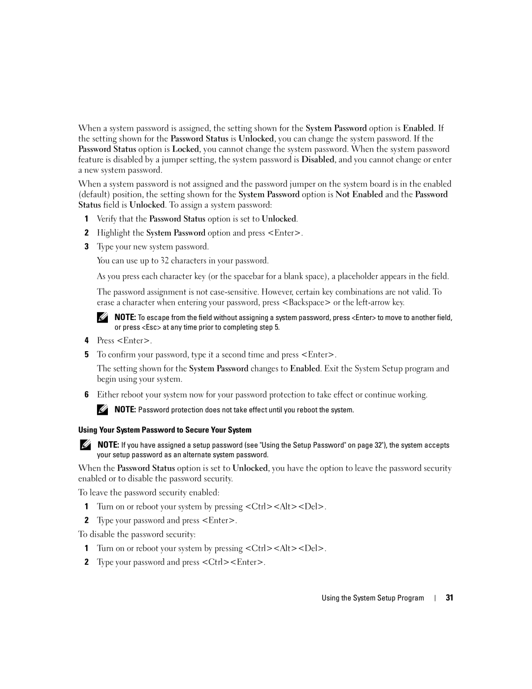 Dell SC1435 owner manual Using the System Setup Program 