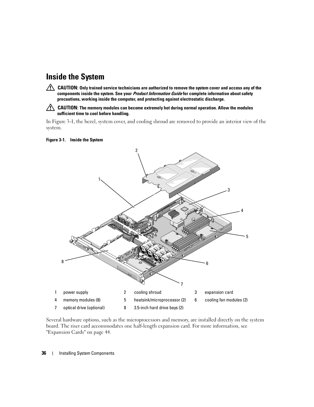 Dell SC1435 owner manual Inside the System, Optical drive optional 