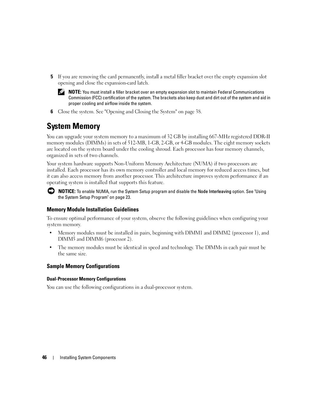 Dell SC1435 owner manual System Memory, Memory Module Installation Guidelines, Sample Memory Configurations 