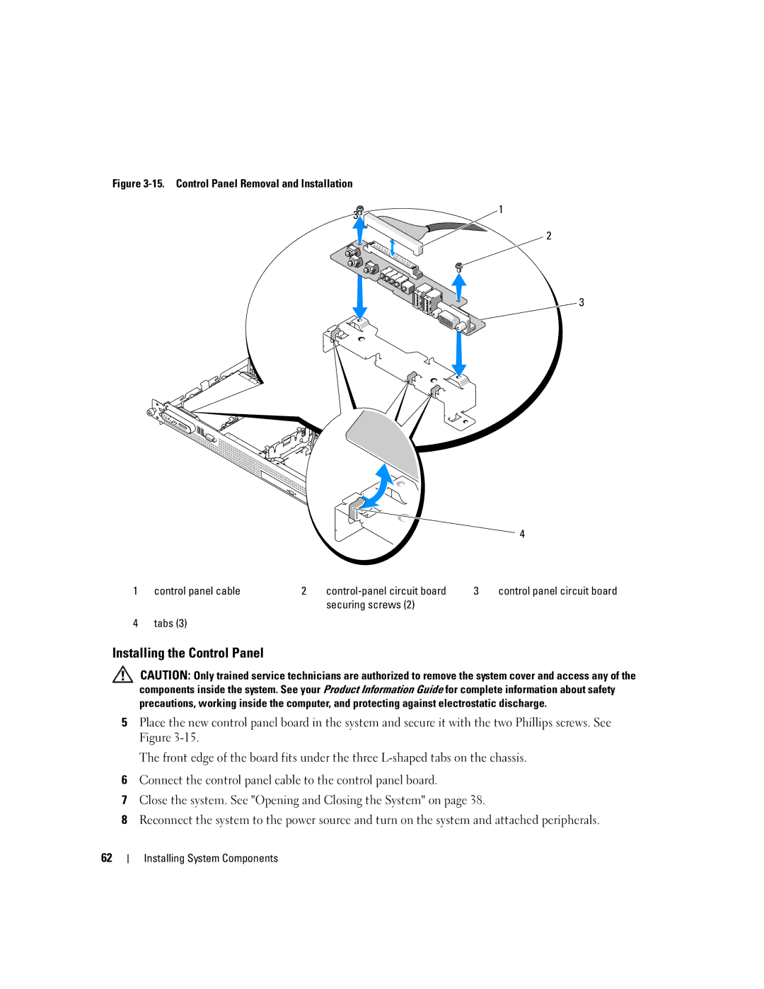 Dell SC1435 owner manual Installing the Control Panel 