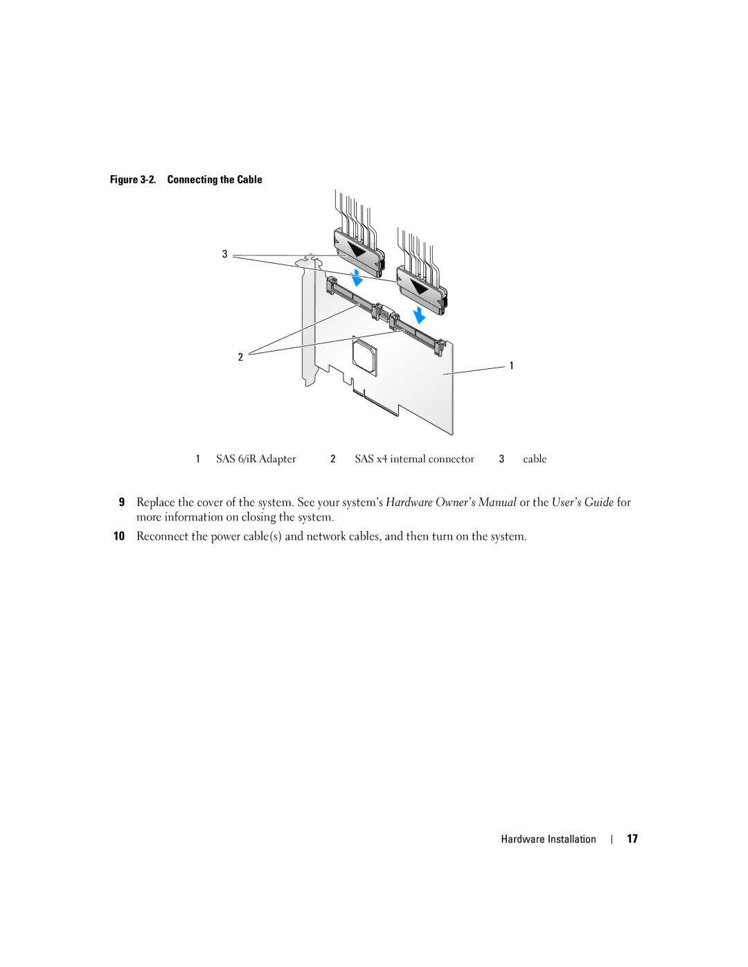 Dell SCSI 6/IR manual Connecting the Cable 