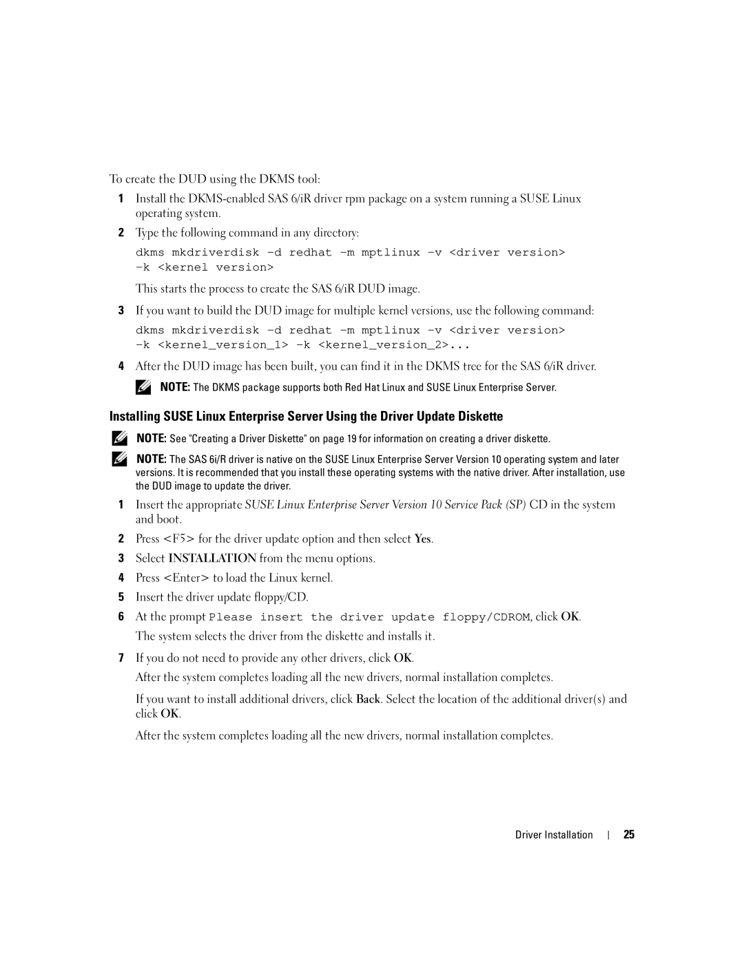 Dell SCSI 6/IR manual Driver Installation 