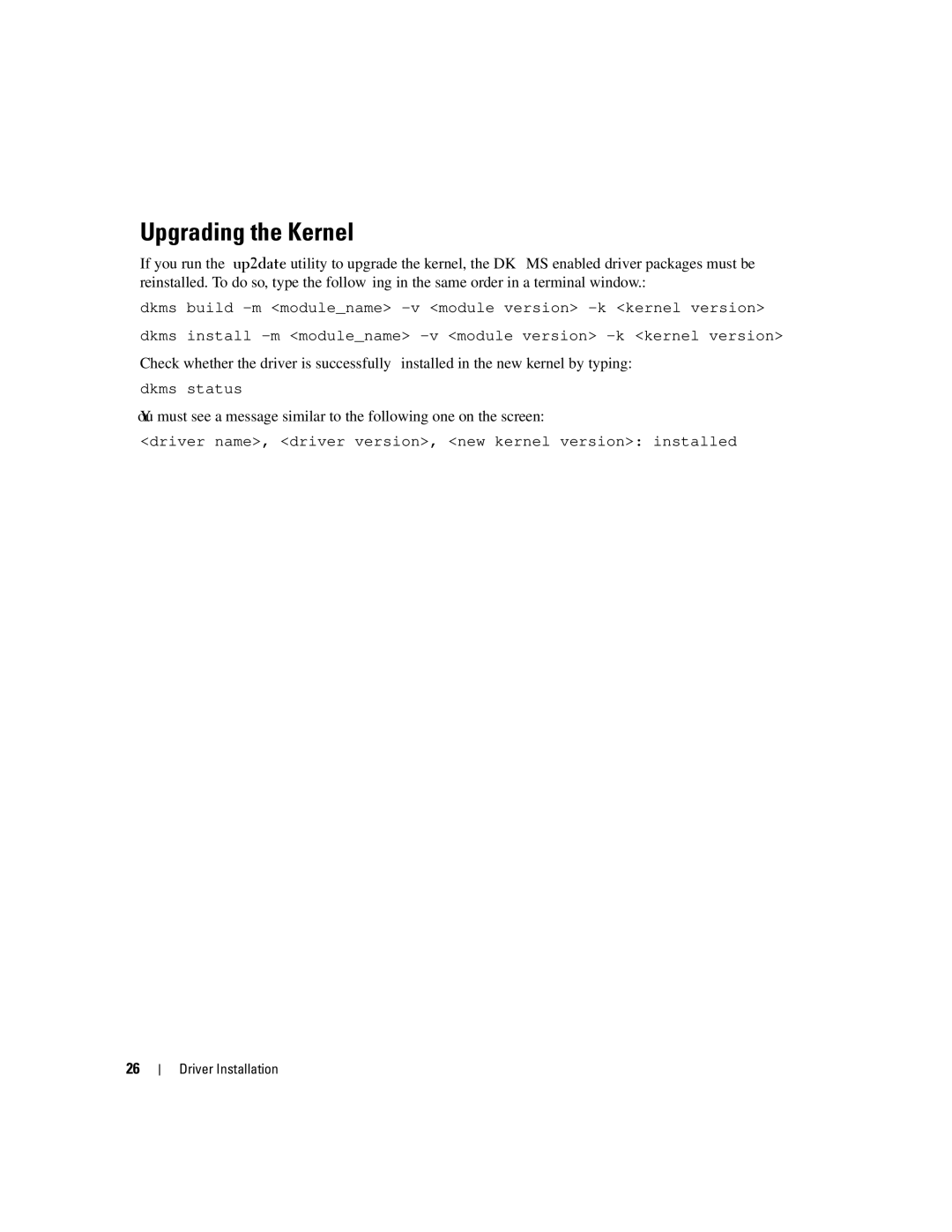 Dell SCSI 6/IR manual Upgrading the Kernel 