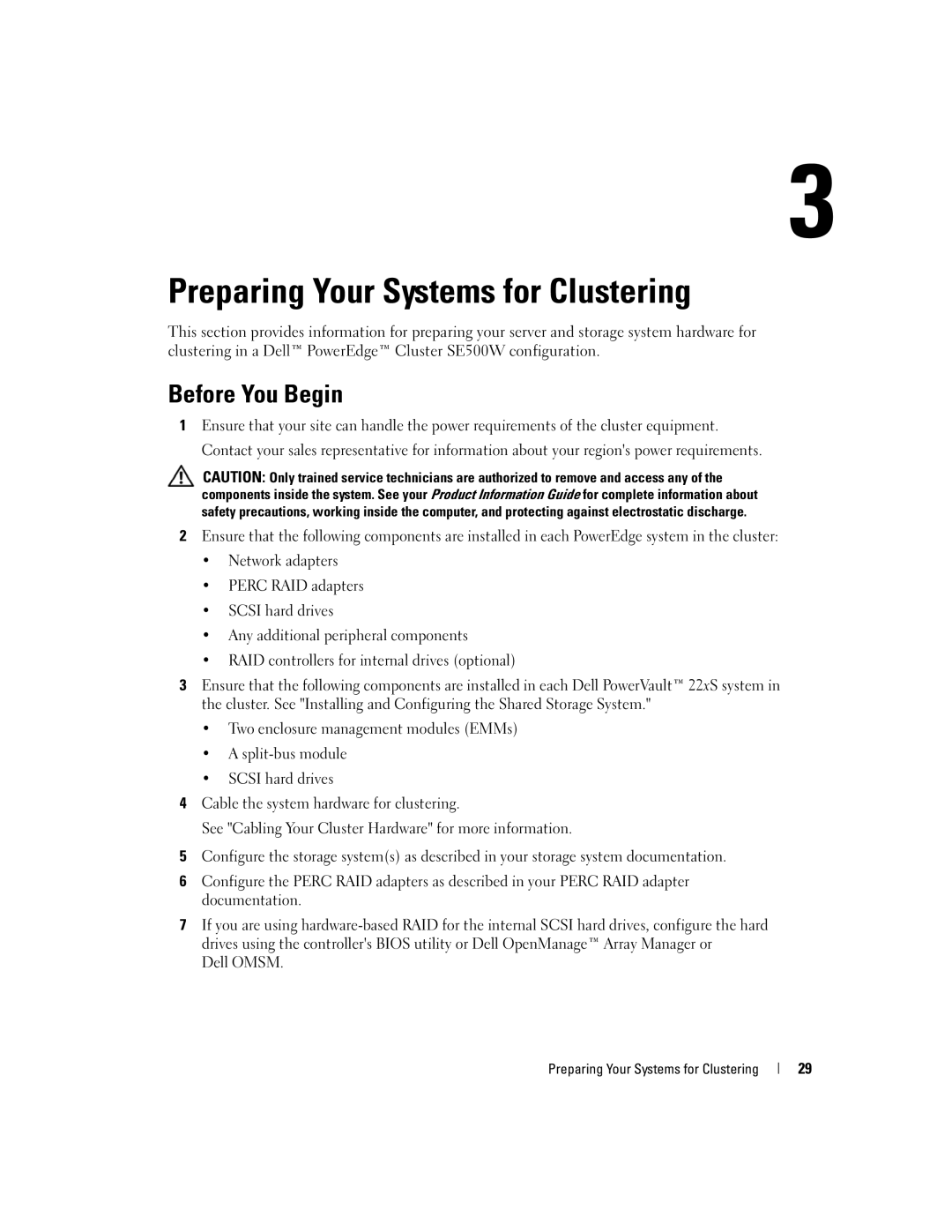 Dell SE500W manual Preparing Your Systems for Clustering, Before You Begin 