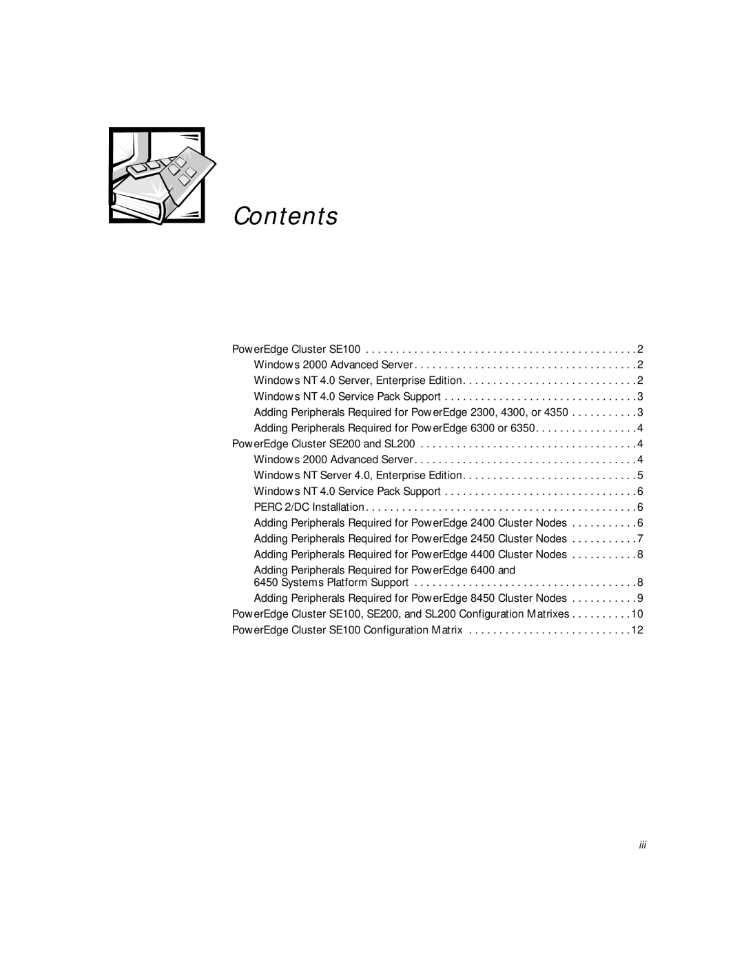 Dell SL200, SE200, SE100 manual Contents 