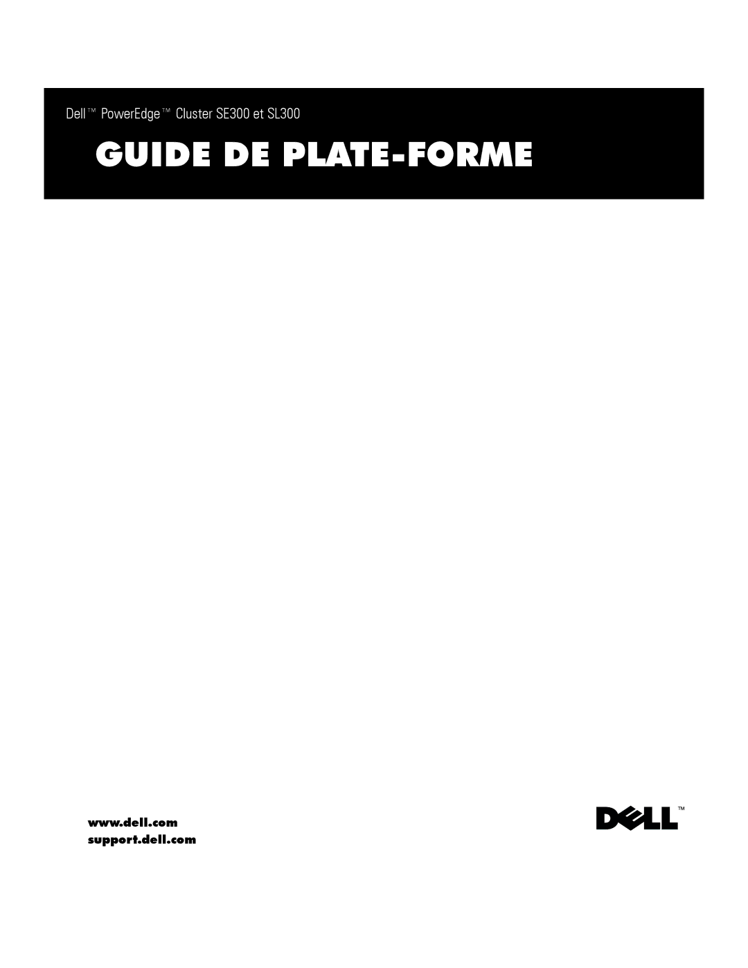 Dell SE300, SL300 manual Guide DE PLATE-FORME 