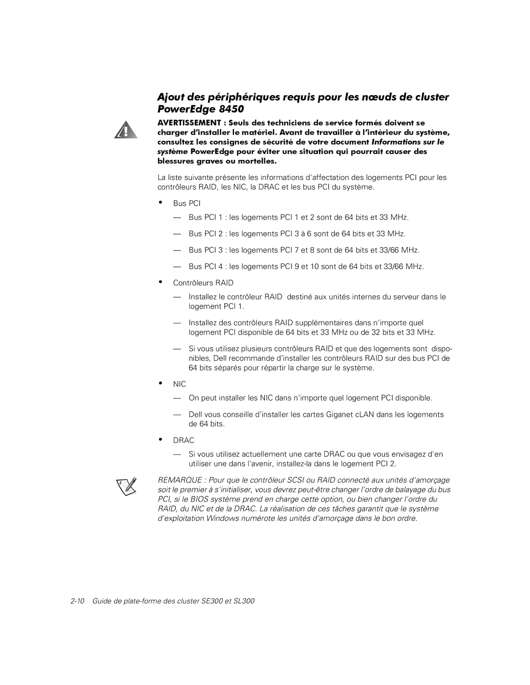 Dell SL300, SE300 manual Nic 