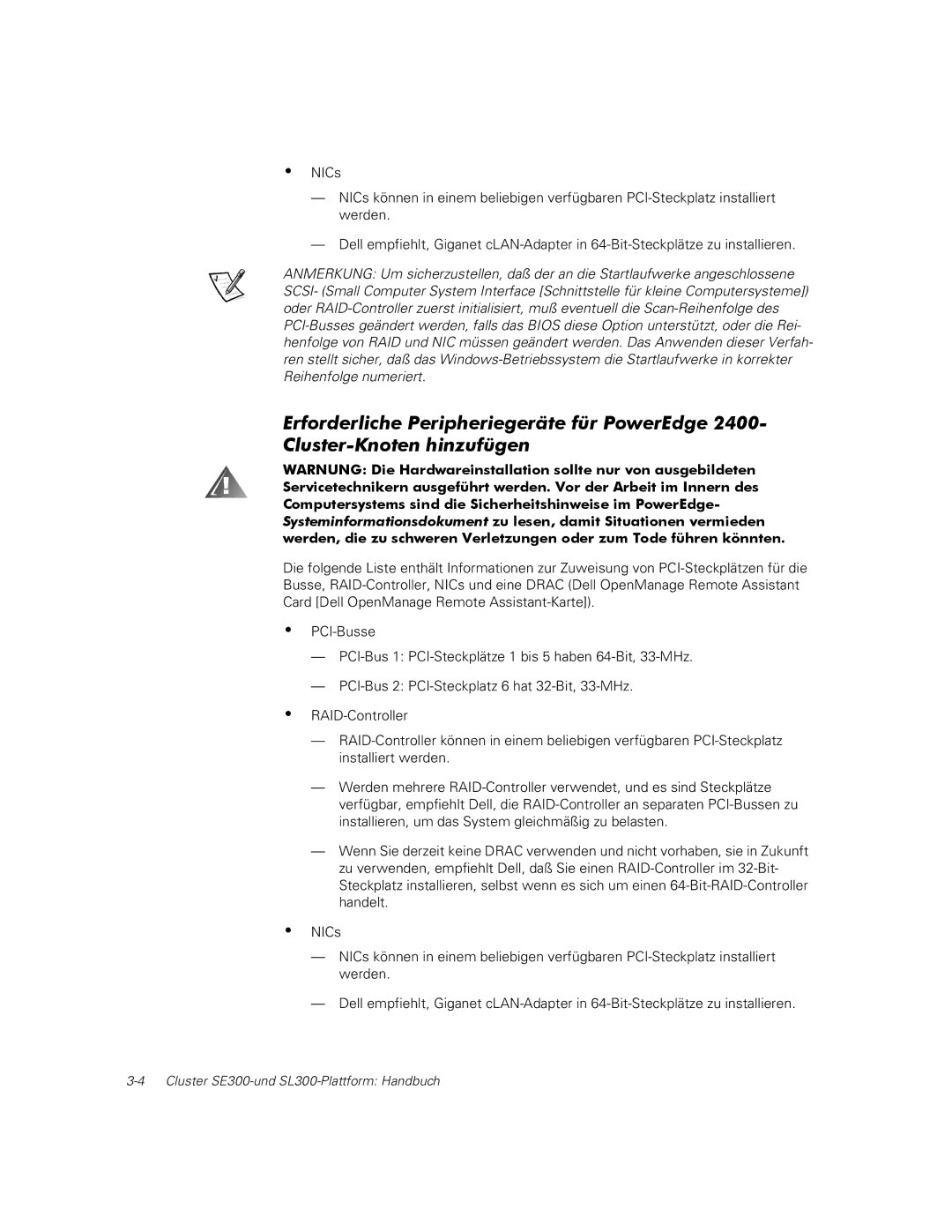 Dell manual Cluster SE300-und SL300-Plattform Handbuch 