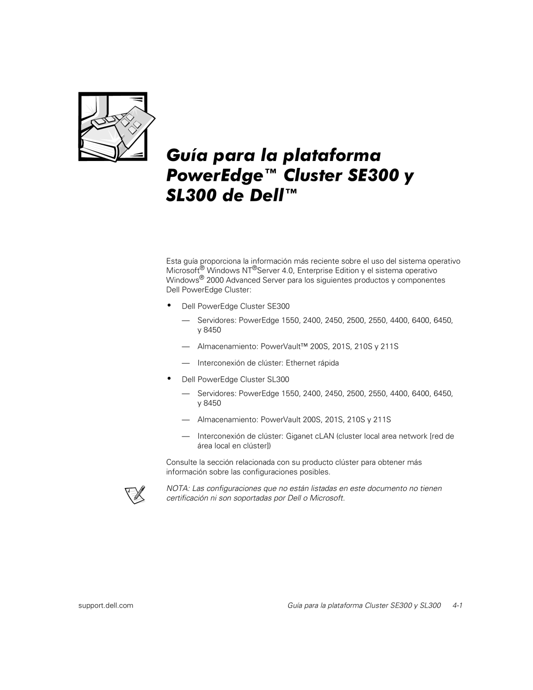 Dell manual Guía para la plataforma Cluster SE300 y SL300 