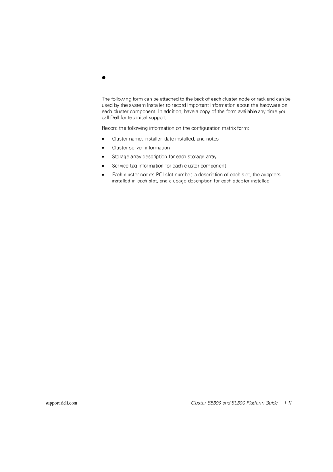 Dell manual Cluster SE300 and SL300 Platform Guide 