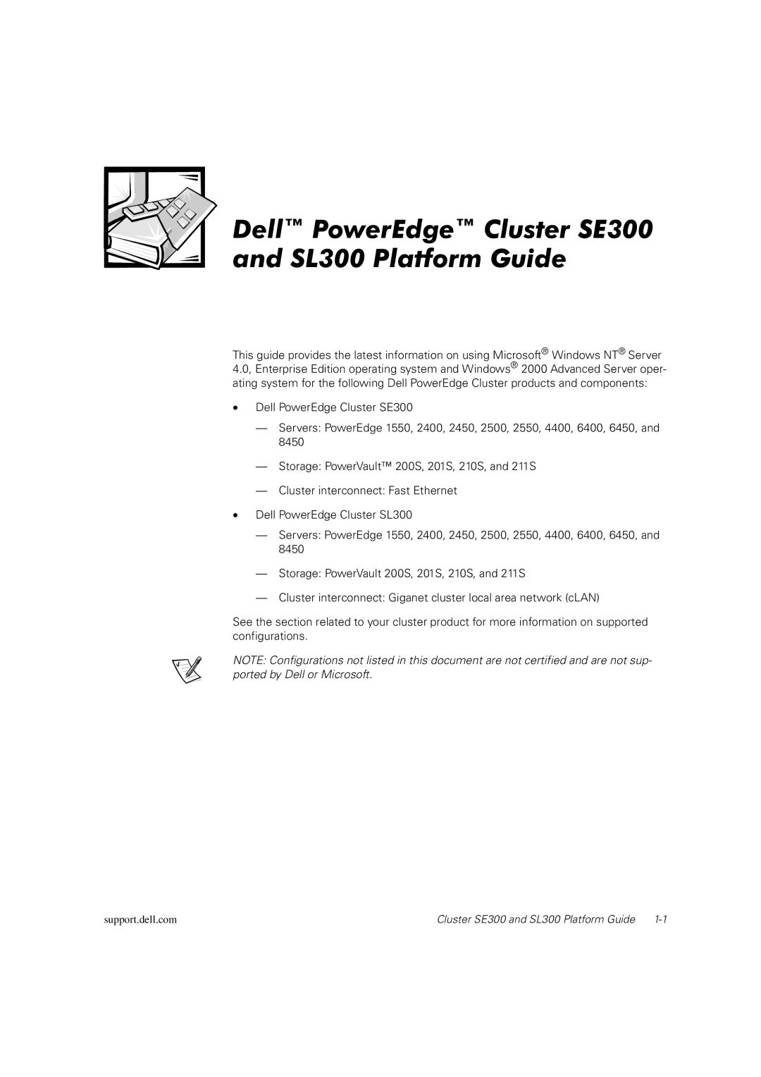 Dell manual Cluster SE300 and SL300 Platform Guide 