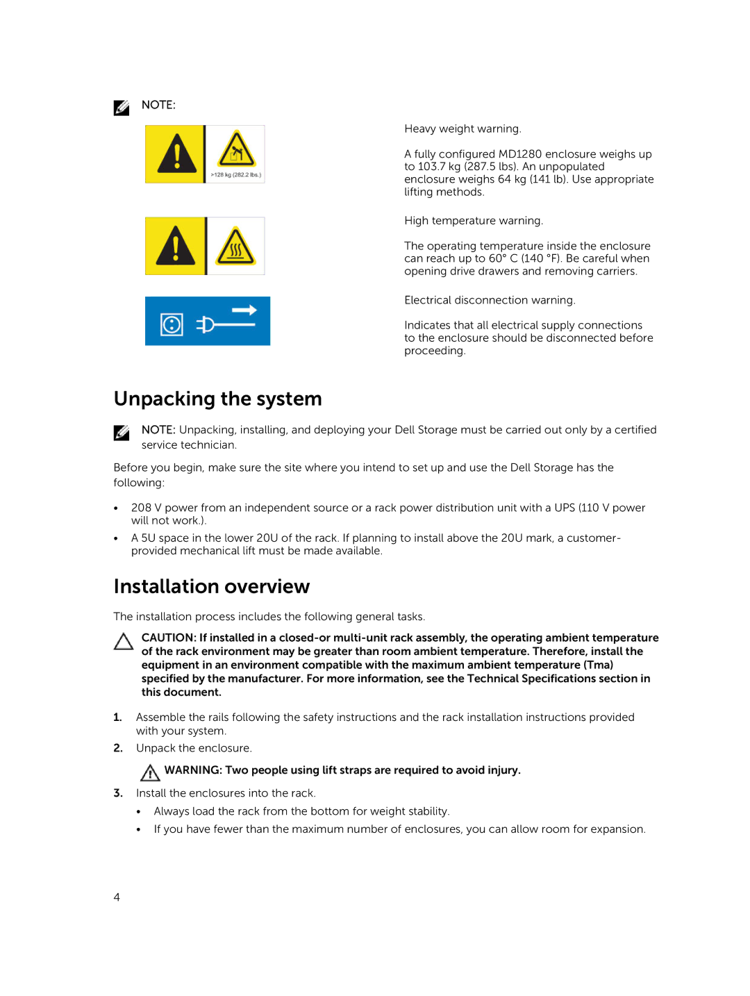 Dell SP-2584, E11J manual Unpacking the system, Installation overview 