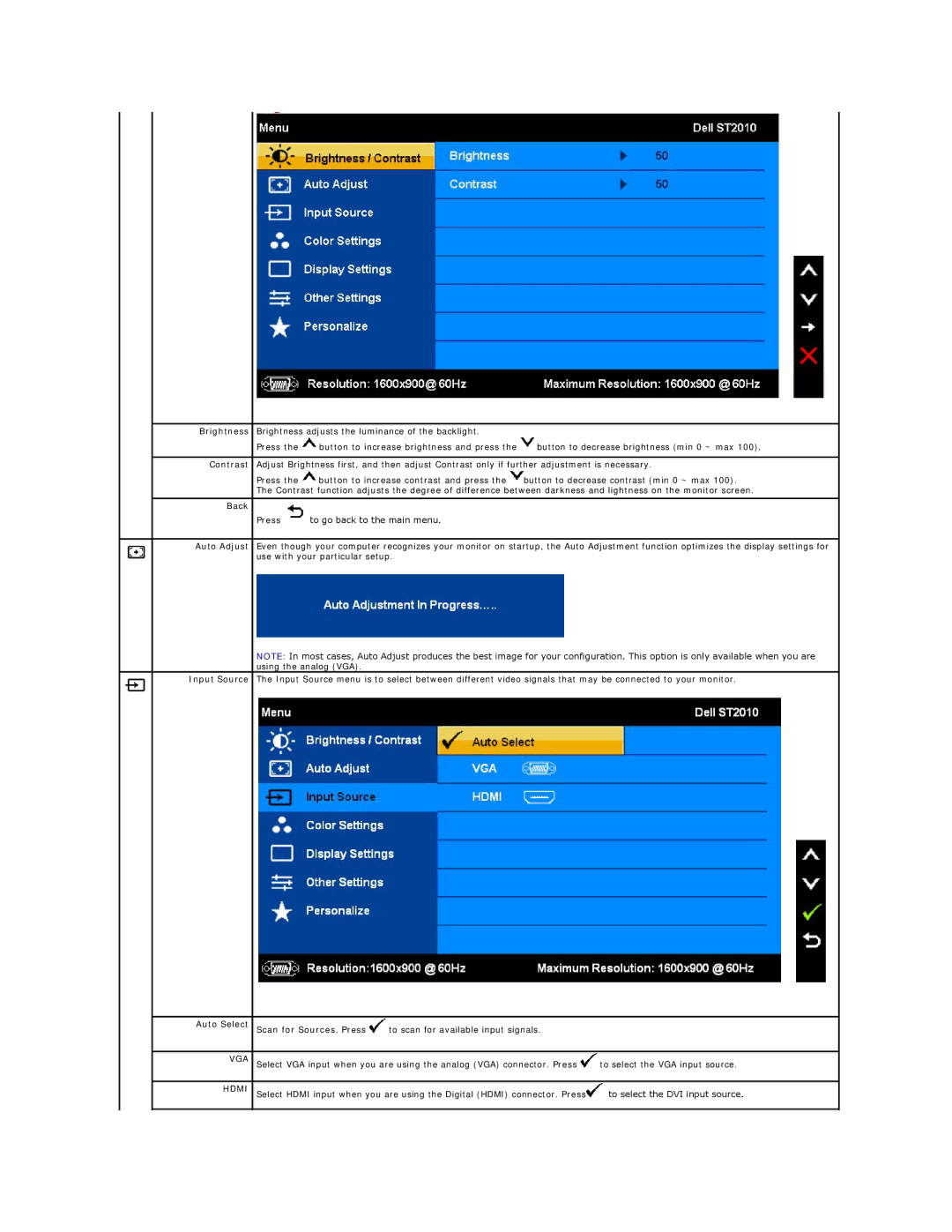 Dell ST2010-BLK appendix Back 