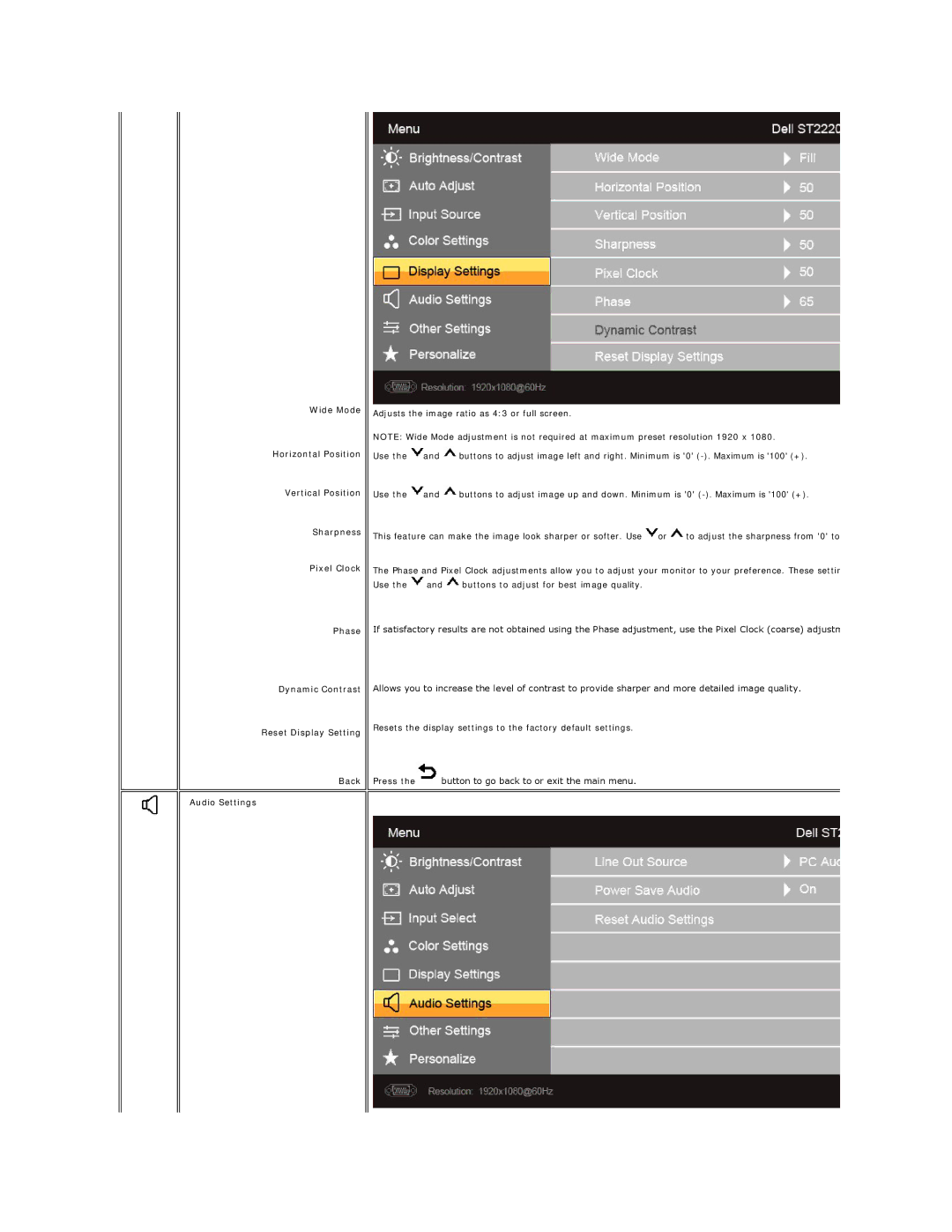 Dell ST2220 appendix 