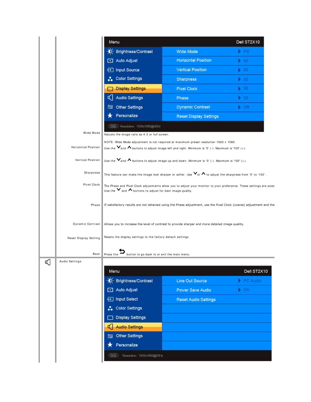 Dell ST2210, ST2410, ST2310 appendix 