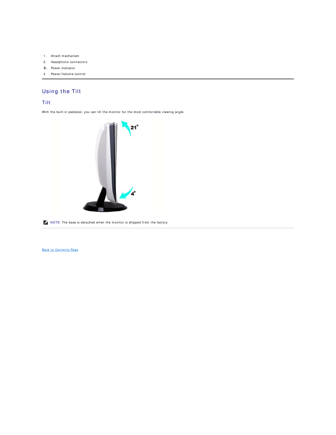 Dell ST2410, ST2210, ST2310 appendix Using the Tilt 