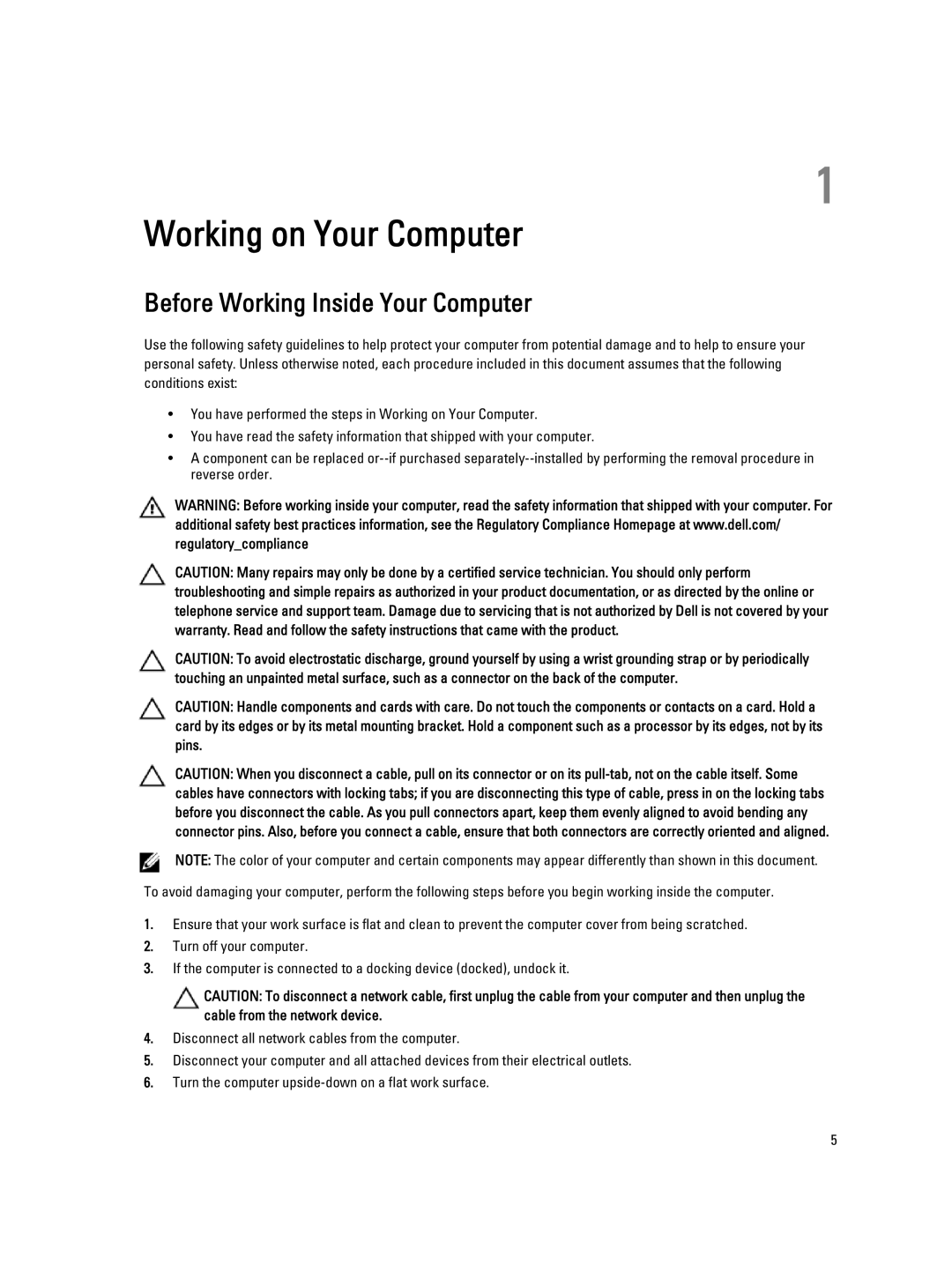 Dell 10-ST2E manual Working on Your Computer, Before Working Inside Your Computer 