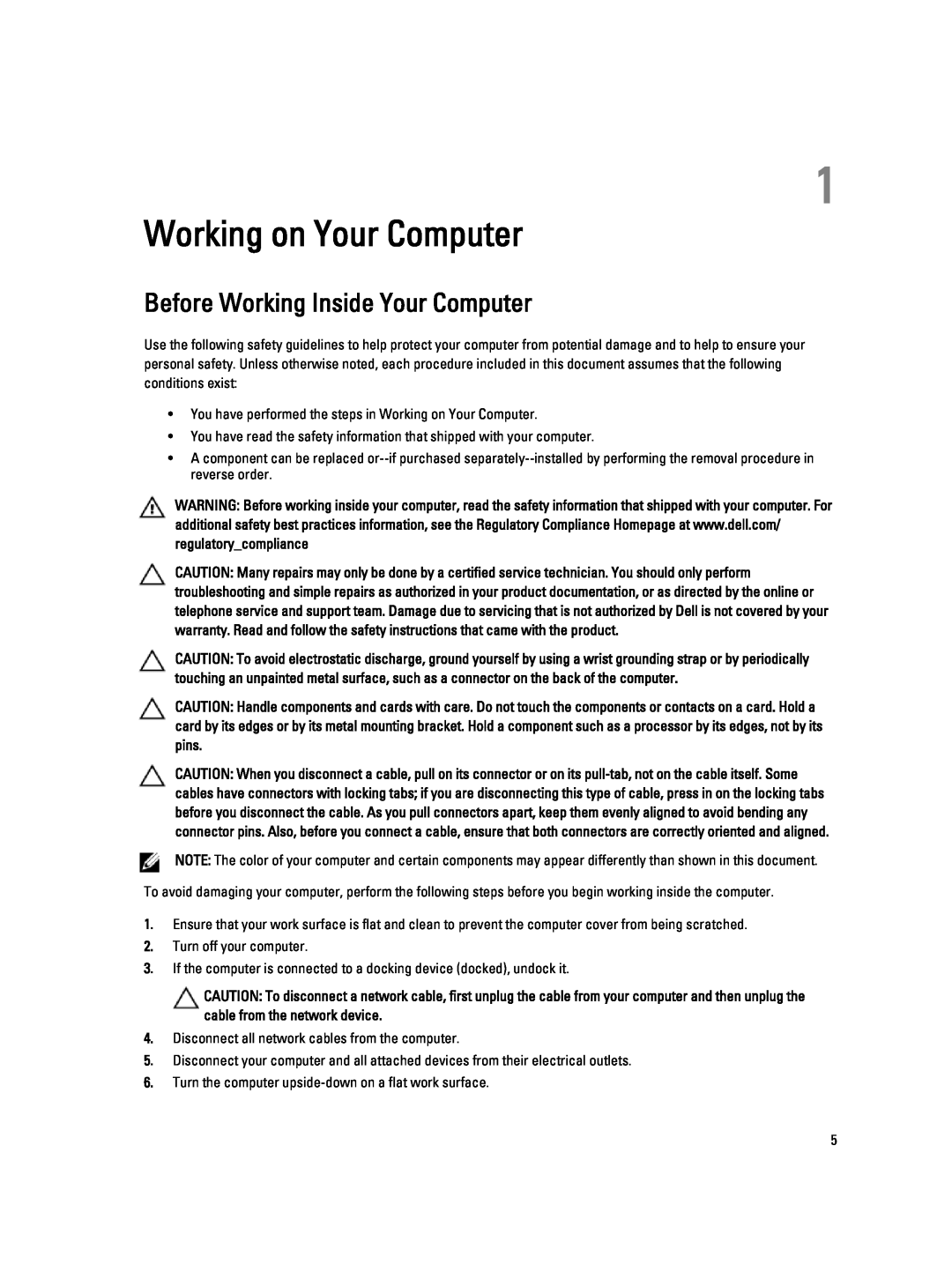 Dell 10-ST2E manual Working on Your Computer, Before Working Inside Your Computer 