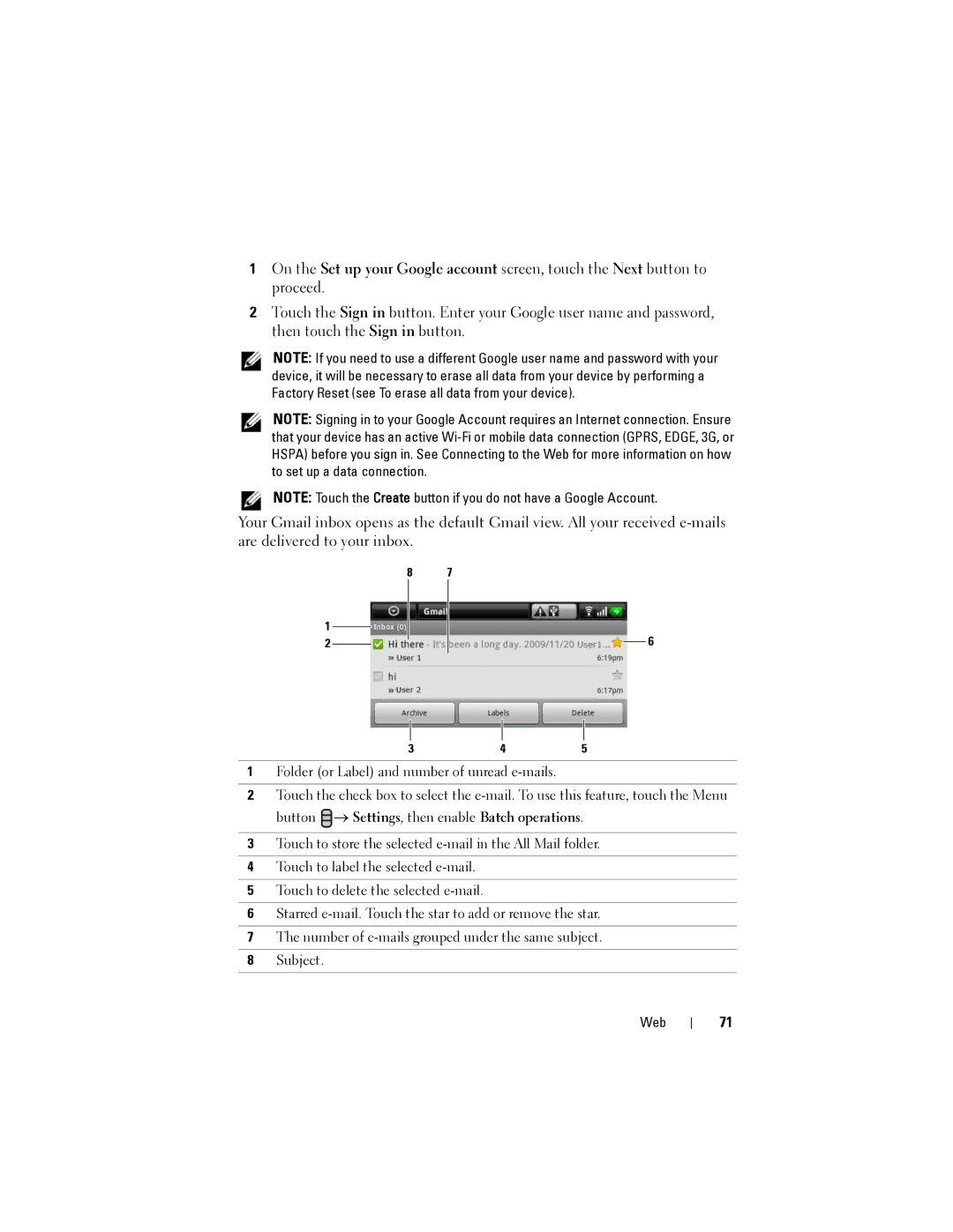 Dell Streak user manual Web 