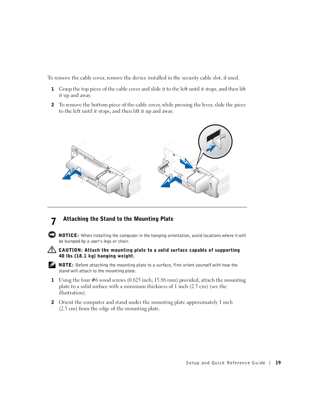 Dell SX manual Attaching the Stand to the Mounting Plate 