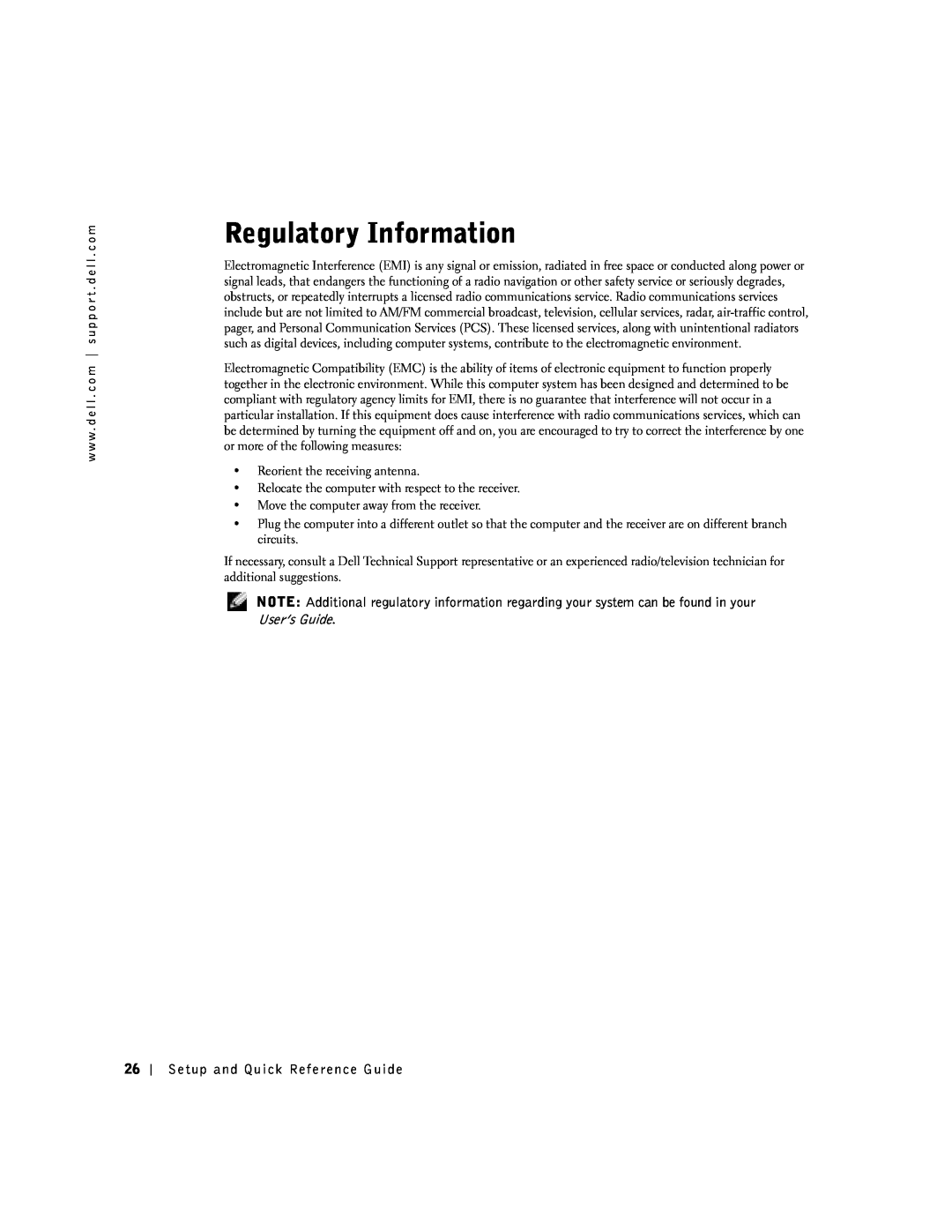 Dell SX manual Regulatory Information 