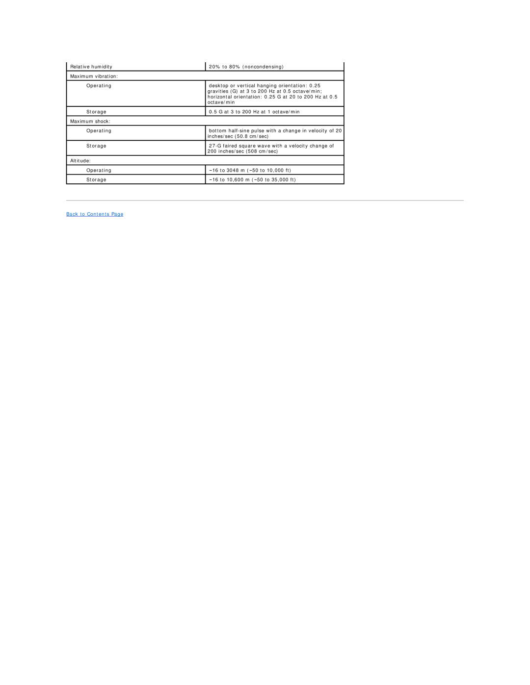 Dell SX260 technical specifications Back to Contents 