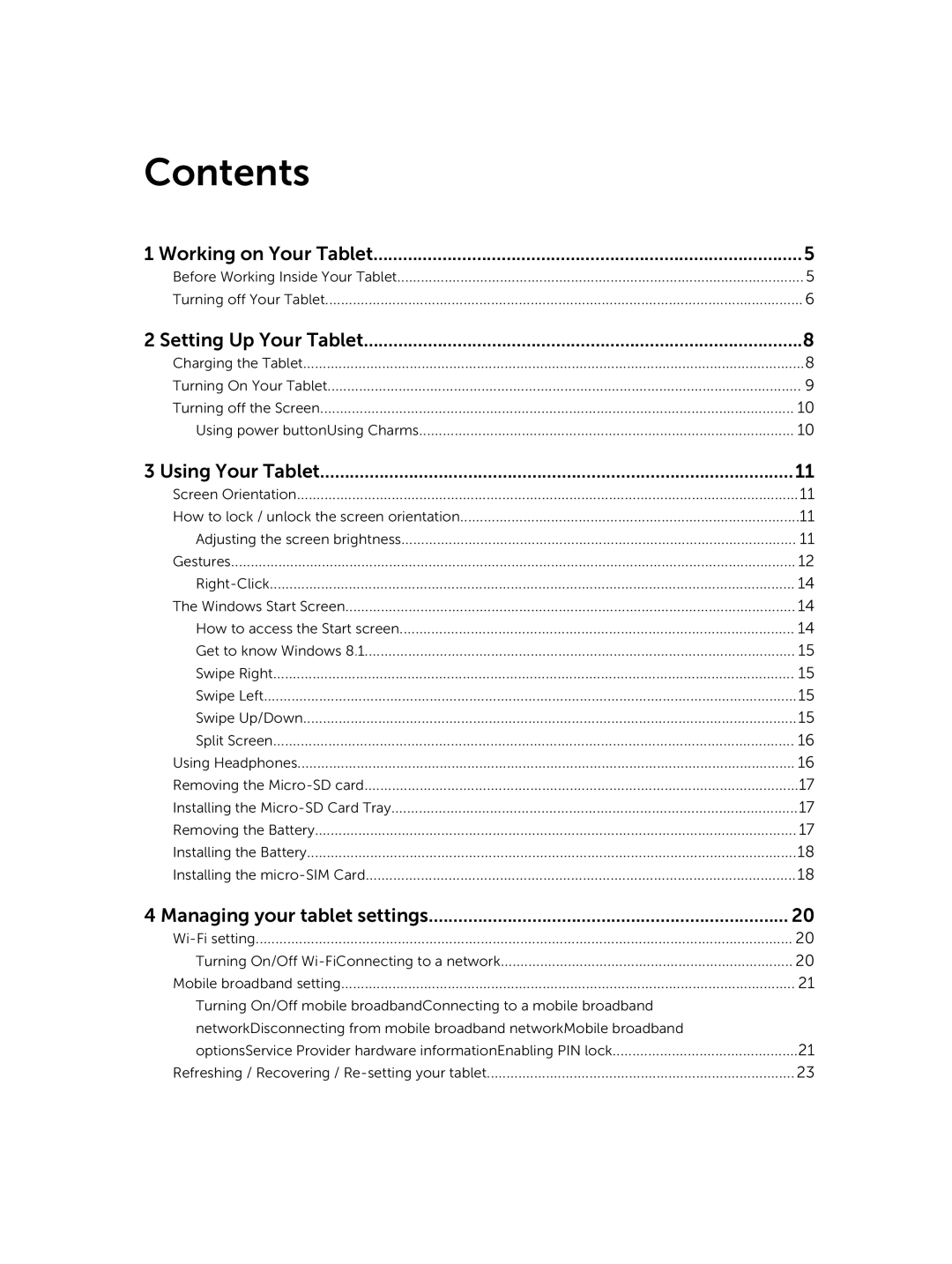 Dell T06G manual Contents 