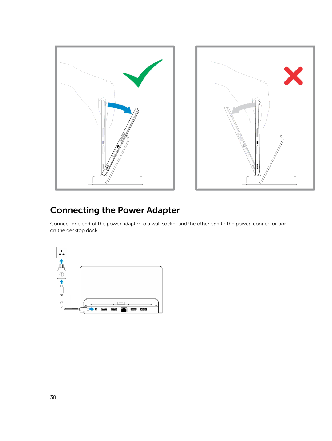 Dell T06G manual Connecting the Power Adapter 