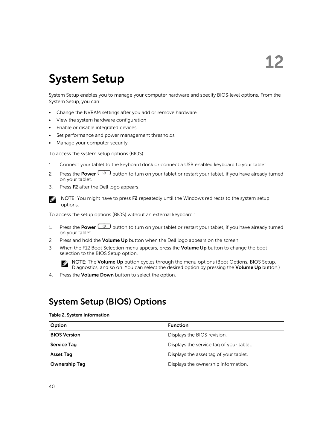 Dell T06G manual System Setup Bios Options 