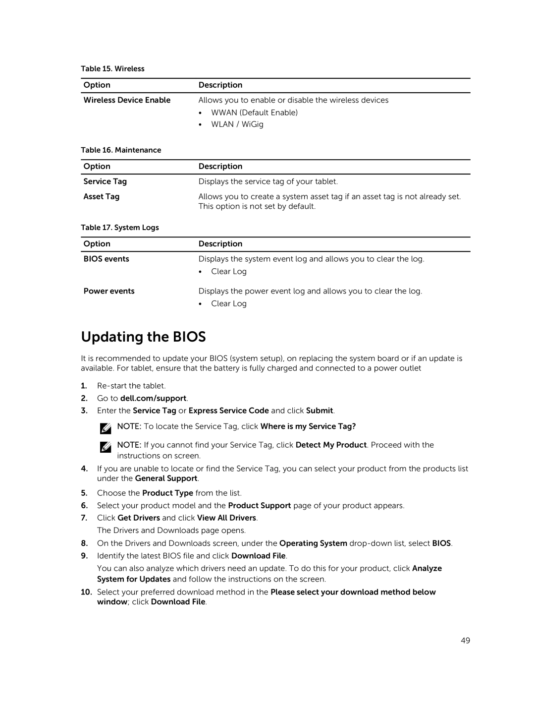 Dell T06G manual Updating the Bios 