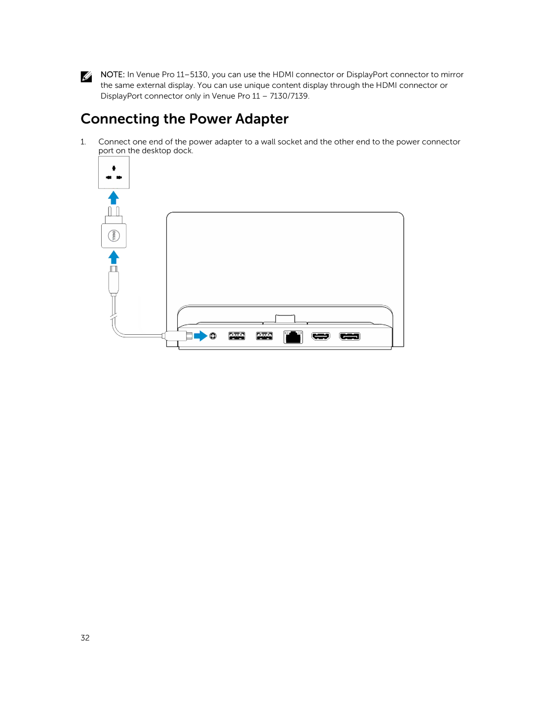 Dell T07G, PRO11I6363BLK manual Connecting the Power Adapter 