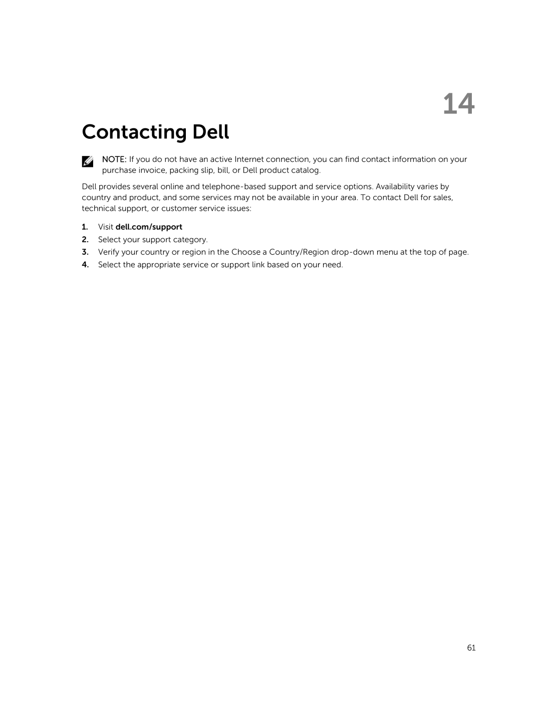 Dell PRO11I6363BLK, T07G manual Contacting Dell 